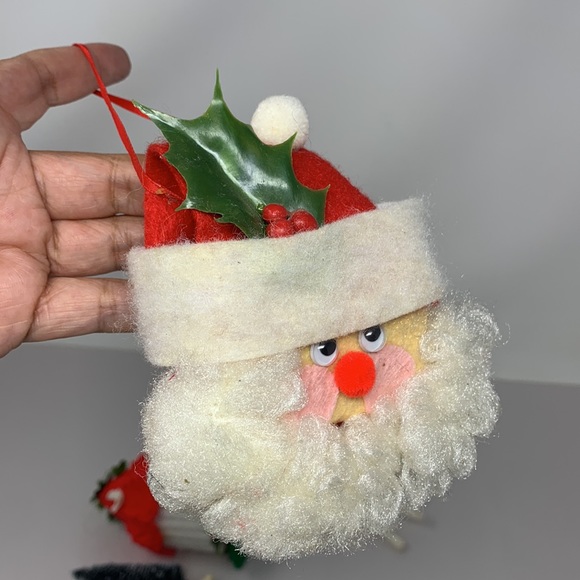 5 pc vintage Christmas decor lot Bird house Santa reindeer star & tree - Picture 9 of 17